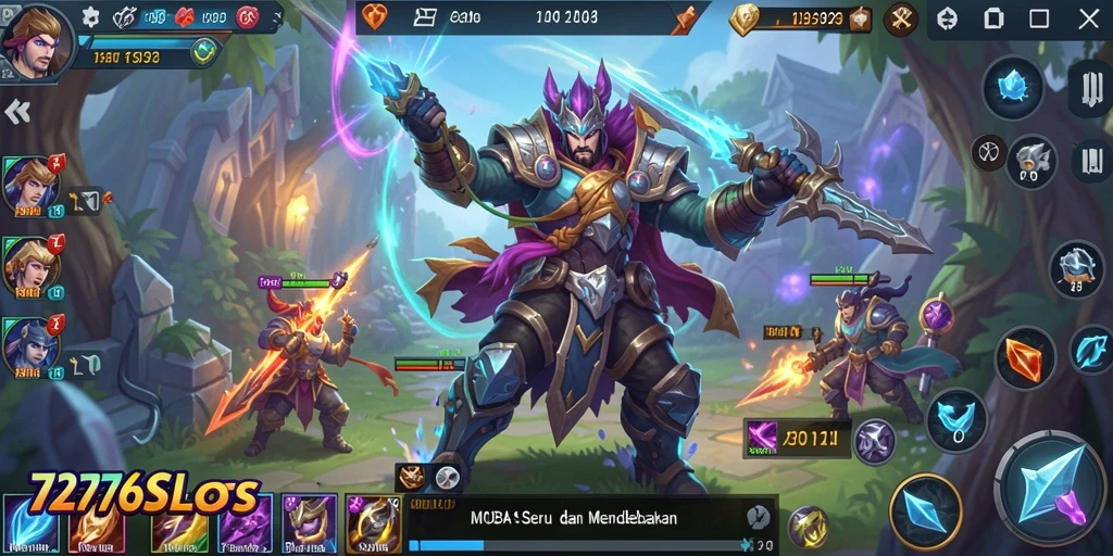 Gameplay seru dan mendebarkan dari 7276SLOTS dalam pertarungan MOBA.