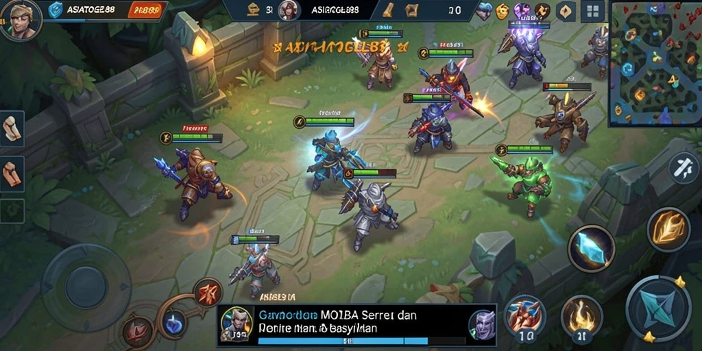Tampilan gameplay MOBA yang memukau di ASIATOGEL88.