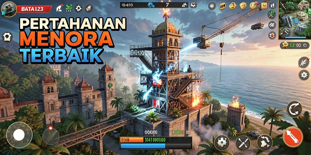 Screenshot dari gameplay BATA123 yang menarik menyajikan strategi Tower Defense.