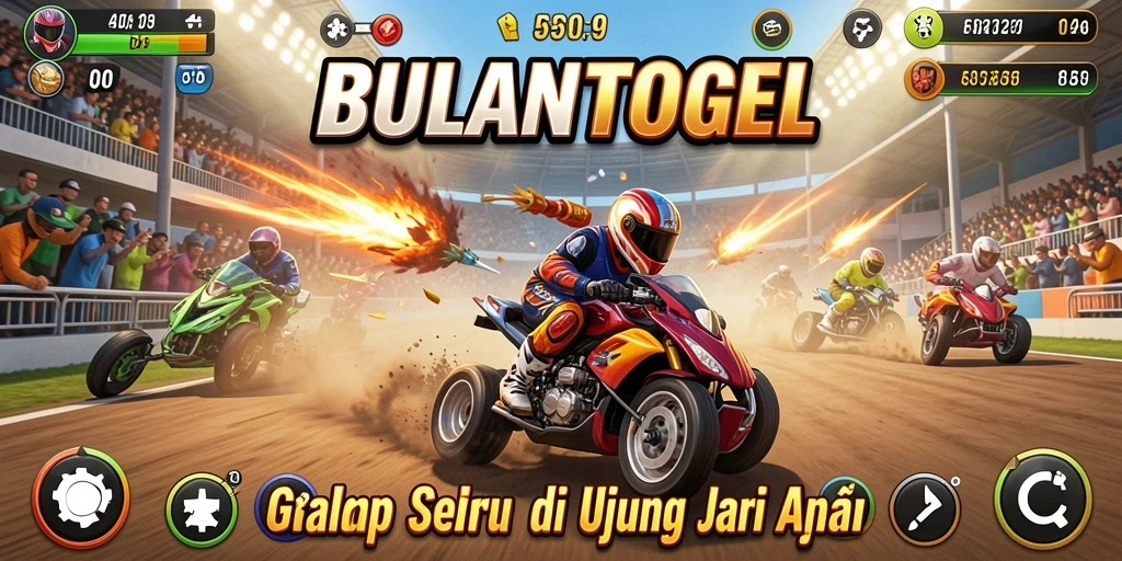 Tampilan gameplay seru dari BULANTOGEL dengan aksi balap mendebarkan.