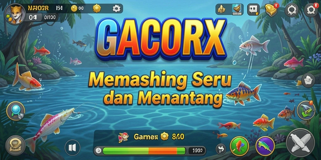 Screenshot gameplay GACORX menampilkan suasana memancing yang menyejukkan.