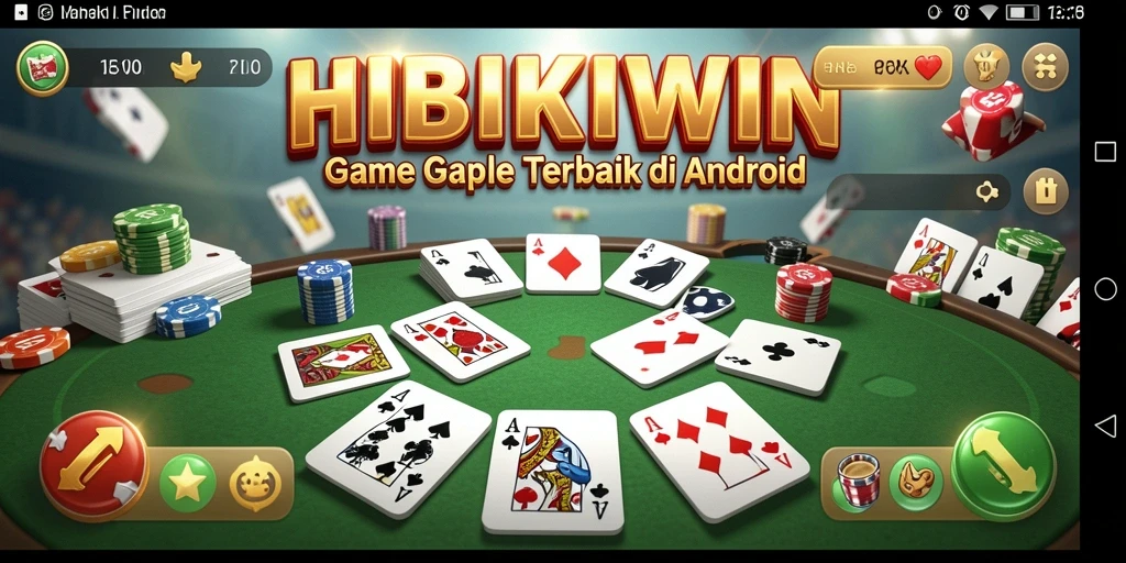 Tampilan gameplay Gaple yang menarik dalam HIBIKIWIN.