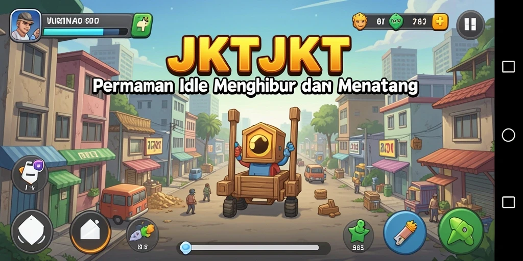 Screenshot utama JKTJKT menampilkan karakter dalam aksi gameplay Idle yang seru.