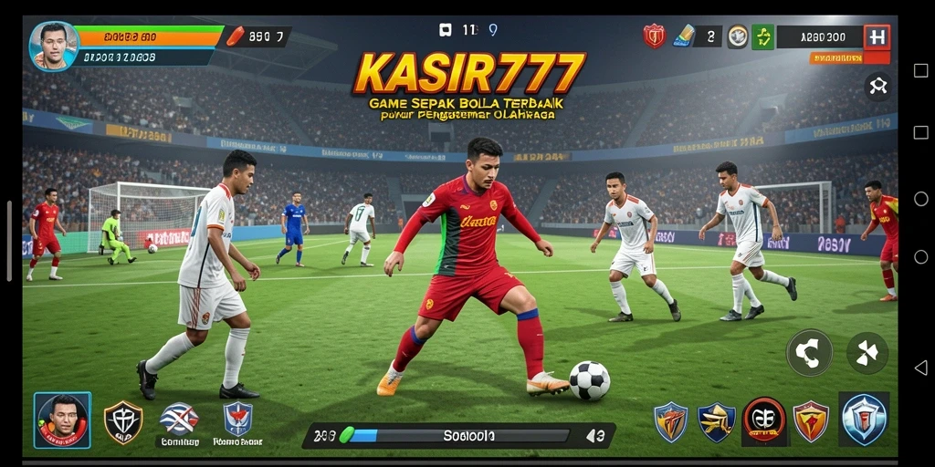 Tangkapan layar KASIR777 menampilkan aksi permainan sepak bola yang seru.