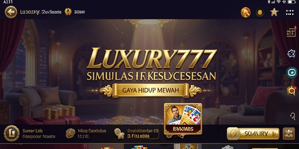 Tampilan gameplay LUXURY777 yang menawan dan mewah.