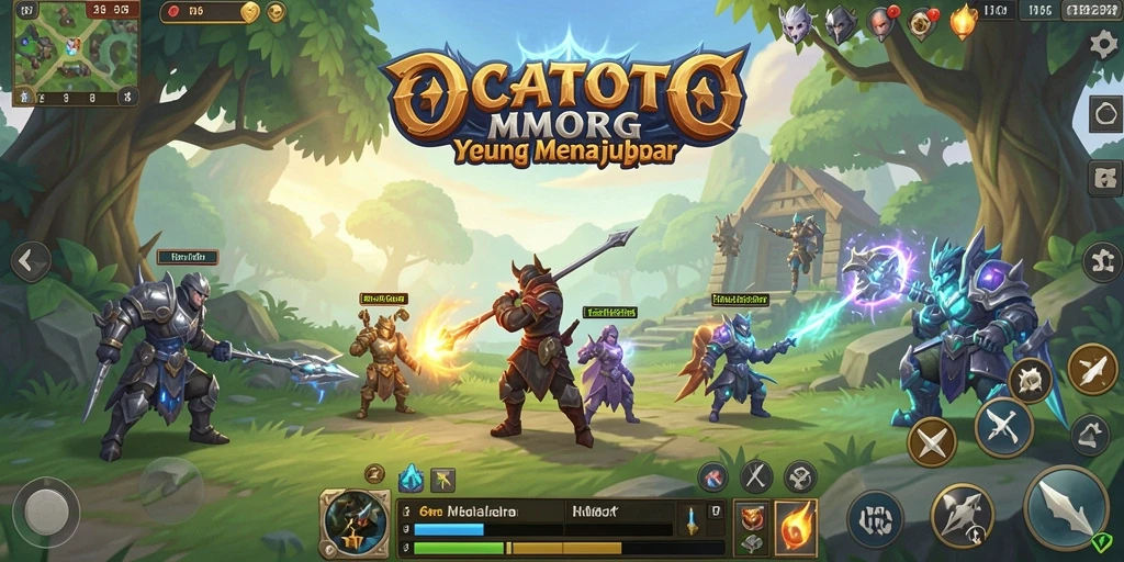 Screenshot gameplay OCATOTO menampilkan petualangan seru di dunia fantasi.