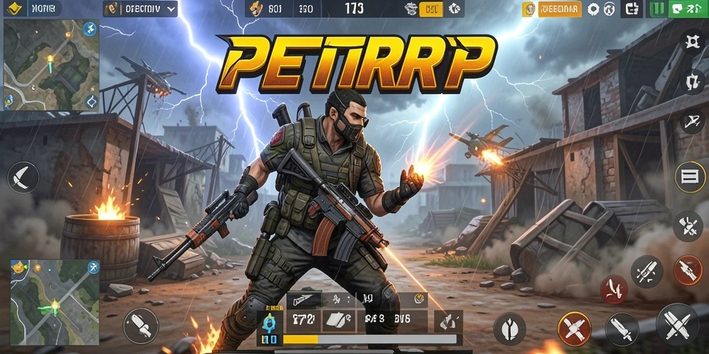 Tampilan gameplay seru di PETIRRP, saat bertarung untuk bertahan hidup.