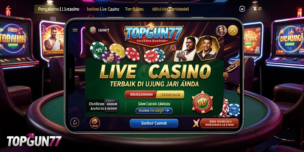 Tampilan gameplay Live Casino dari TOPGUN77 yang menarik dan interaktif.