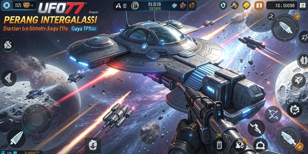 Tampilan gameplay <strong>UFO77</strong> yang mendebarkan dengan aksi tembak-menembak.