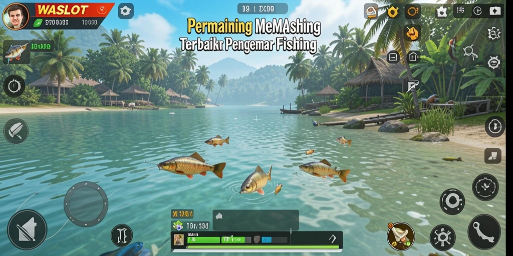 Screenshot gameplay WASLOT dengan aksi memancing yang seru.