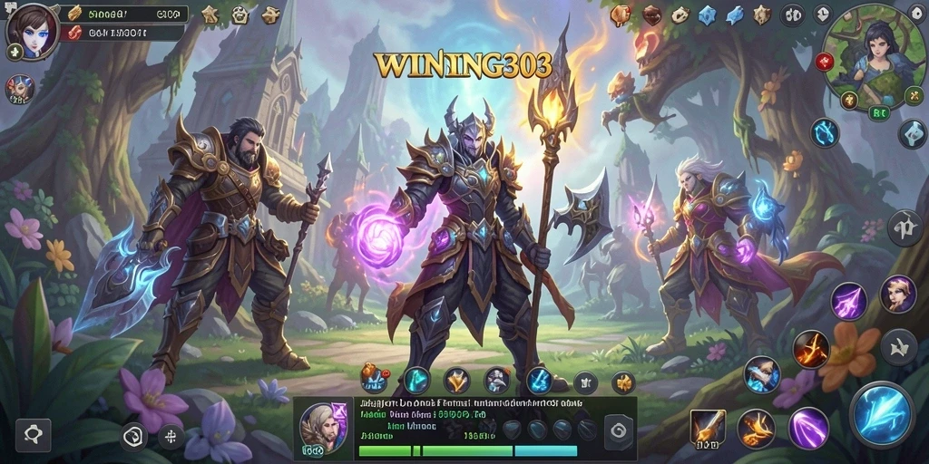 Tangkapan layar gameplay <strong>WINNING303</strong> menampilkan petualangan seru di dunia fantasi.