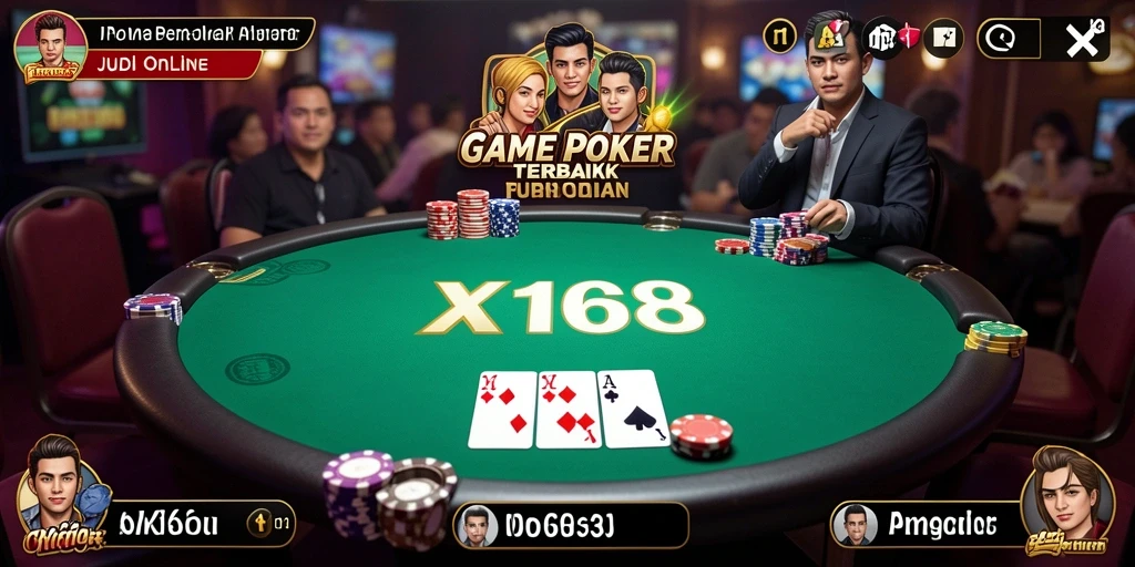 Tampilan gameplay Poker di X168 yang mendebarkan dan interaktif.